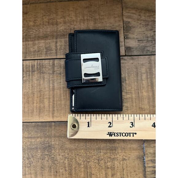 FERRAGAMO Key Case Black leather Silver Hardware Unisex - Picture 9 of 9